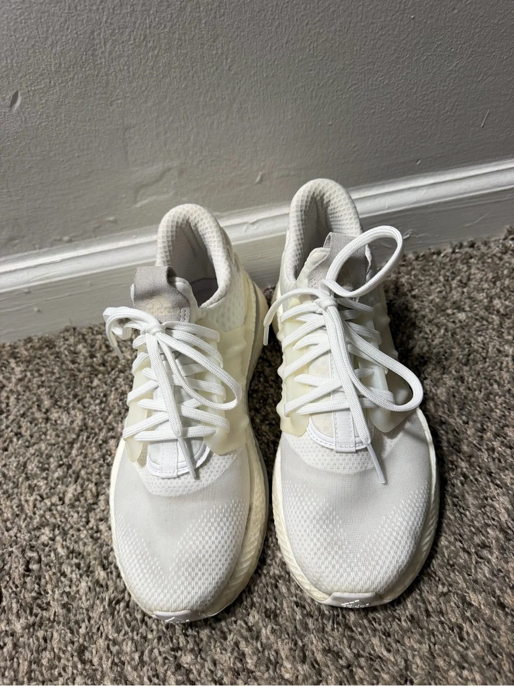 adidas Men's White Cream Lace-Up Sneakers